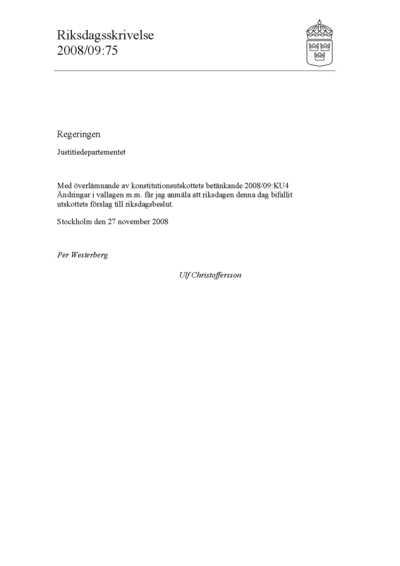 Omslaget till rskr. 2008/09:75