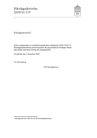 Omslaget till rskr. 2009/10:119