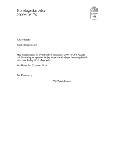 Omslaget till rskr. 2009/10:176