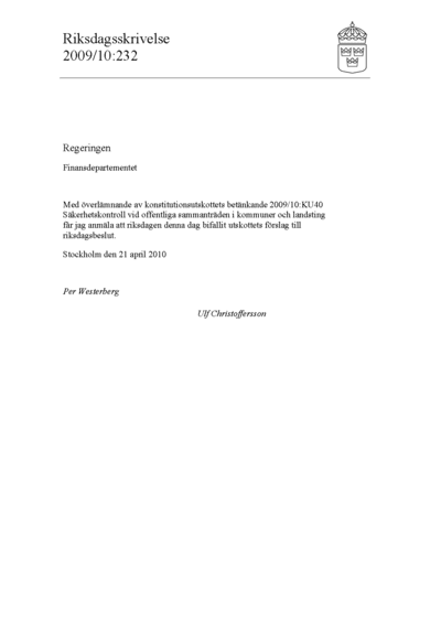 Omslaget till rskr. 2009/10:232