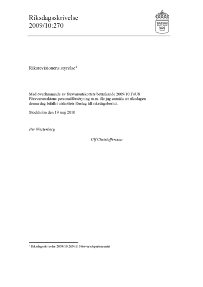 Omslaget till rskr. 2009/10:270