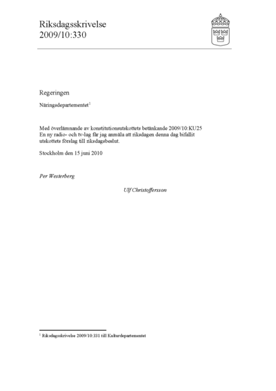 Omslaget till rskr. 2009/10:330