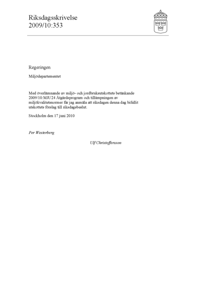 Omslaget till rskr. 2009/10:353