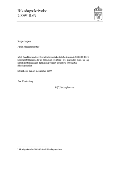 Omslaget till rskr. 2009/10:69