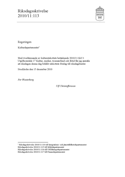 Omslaget till rskr. 2010/11:113