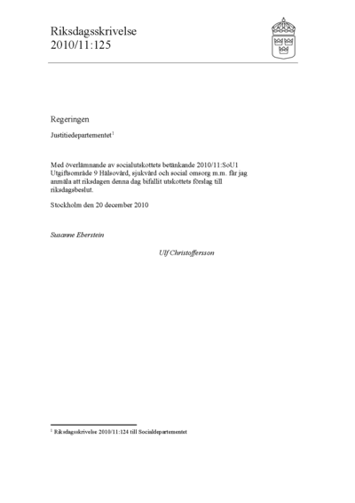 Omslaget till rskr. 2010/11:125