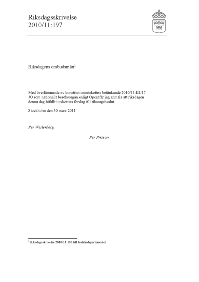 Omslaget till rskr. 2010/11:197