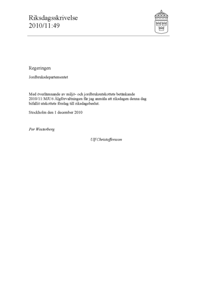 Omslaget till rskr. 2010/11:49