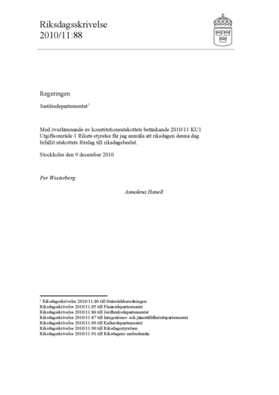 Omslaget till rskr. 2010/11:88