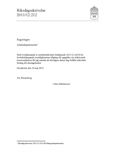 Omslaget till rskr. 2011/12:212