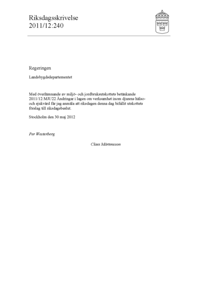 Omslaget till rskr. 2011/12:240