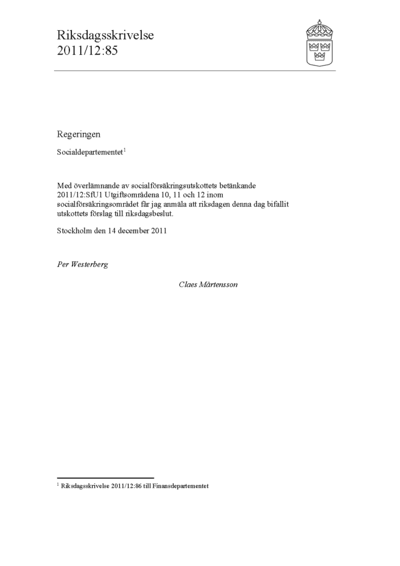 Omslaget till rskr. 2011/12:85