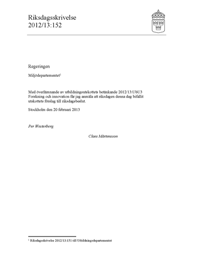 Omslaget till rskr. 2012/13:152