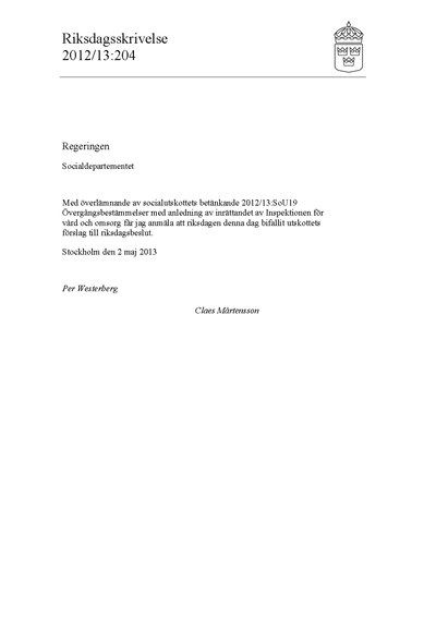 Omslaget till rskr. 2012/13:204