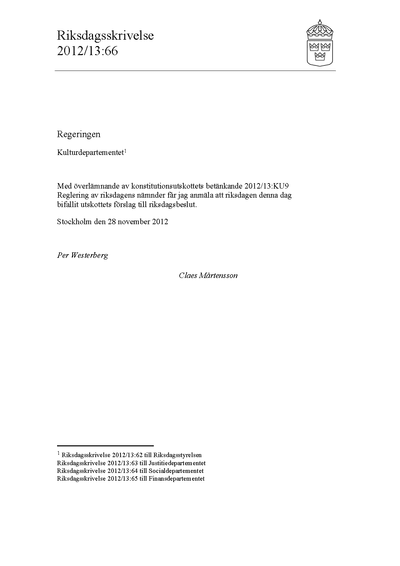 Omslaget till rskr. 2012/13:66