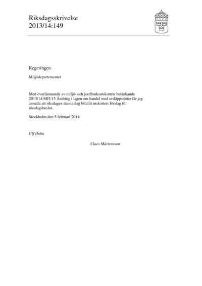 Omslaget till rskr. 2013/14:149