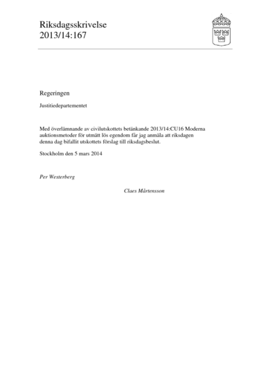 Omslaget till rskr. 2013/14:167