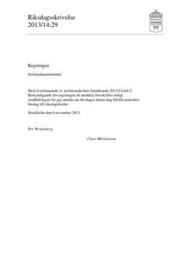 Omslaget till rskr. 2013/14:29