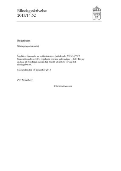 Omslaget till rskr. 2013/14:52