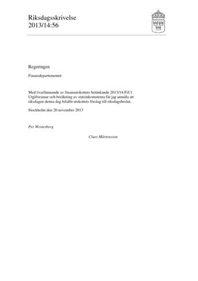 Omslaget till rskr. 2013/14:56