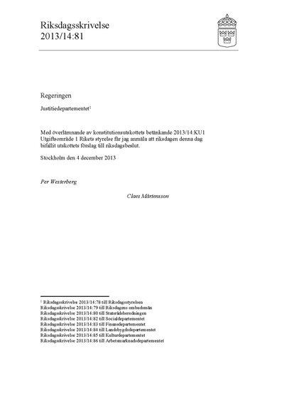 Omslaget till rskr. 2013/14:81
