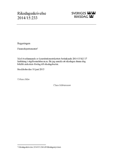Omslaget till rskr. 2014/15:233