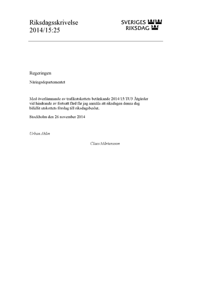 Omslaget till rskr. 2014/15:25