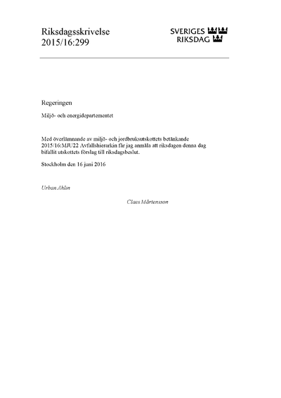 Omslaget till rskr. 2015/16:299