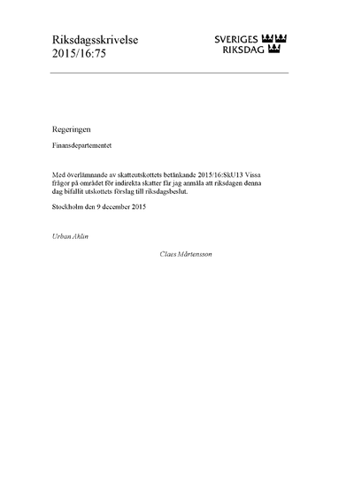 Omslaget till rskr. 2015/16:75