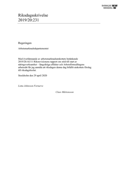Omslaget till rskr. 2019/20:231