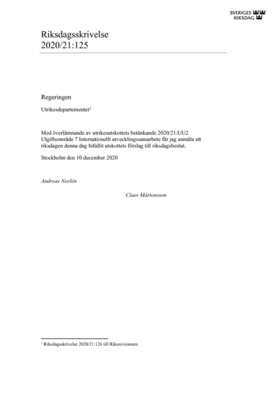 Omslaget till rskr. 2020/21:125