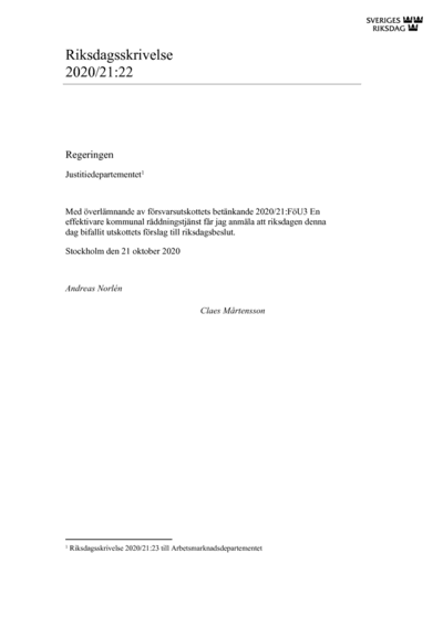 Omslaget till rskr. 2020/21:22