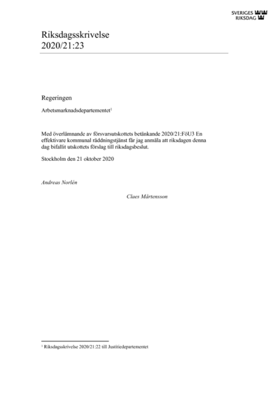 Omslaget till rskr. 2020/21:23