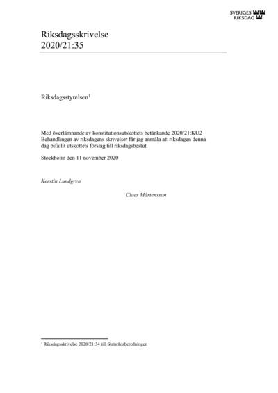 Omslaget till rskr. 2020/21:35