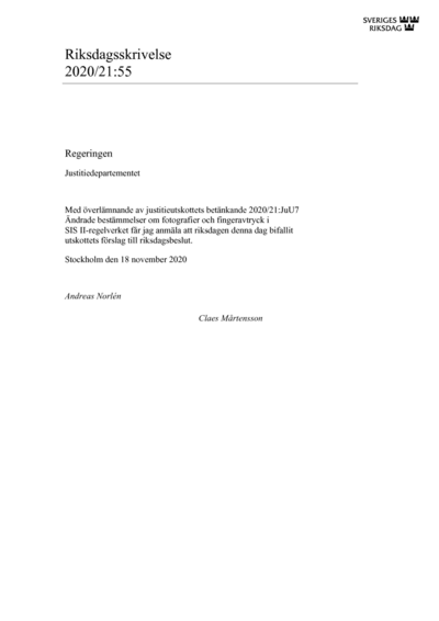 Omslaget till rskr. 2020/21:55
