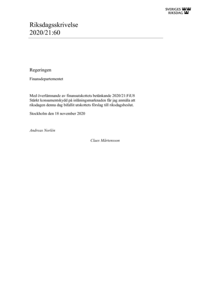 Omslaget till rskr. 2020/21:60