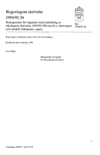 Omslaget till skr. 1994/95:38