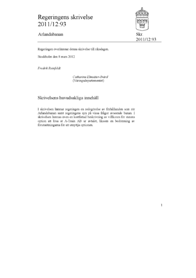 Omslaget till skr. 2011/12:93