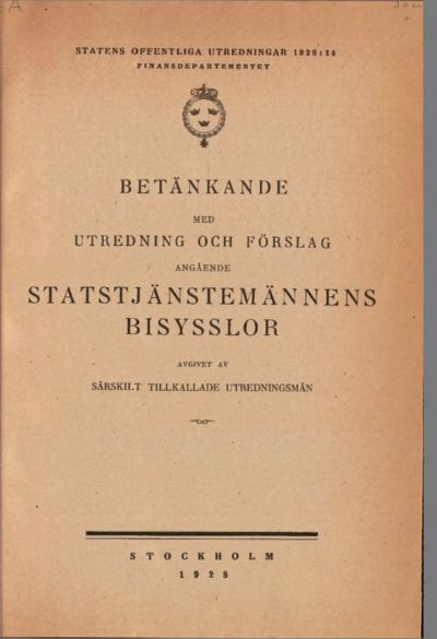 Omslaget till SOU 1928:14