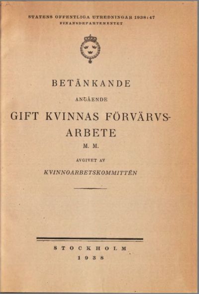 Omslaget till SOU 1938:47