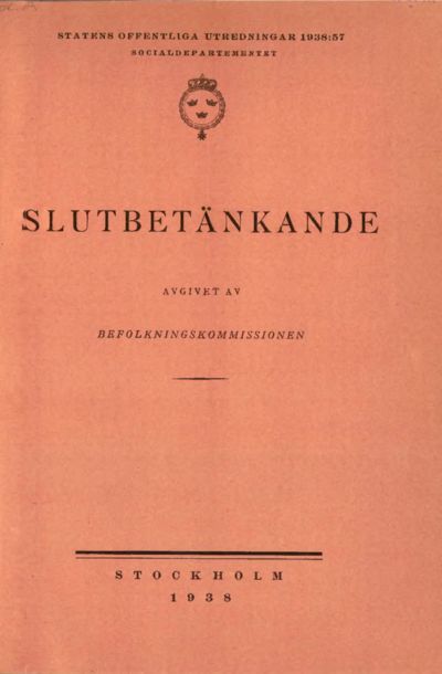 Omslaget till SOU 1938:57