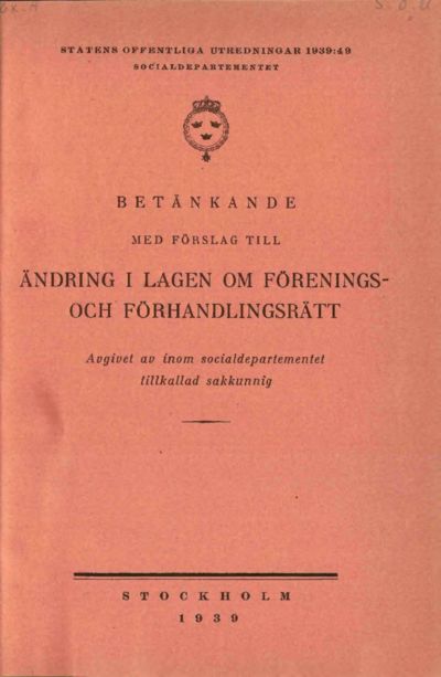 Omslaget till SOU 1939:49