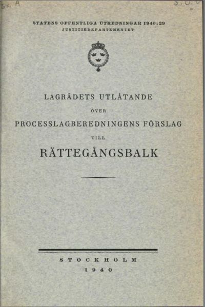 Omslaget till SOU 1940:29