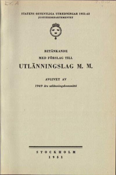 Omslaget till SOU 1951:42