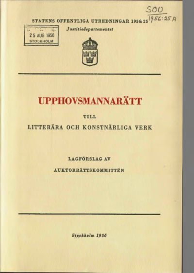 Omslaget till SOU 1956:25