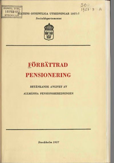 Omslaget till SOU 1957:7