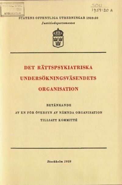 Omslaget till SOU 1959:20