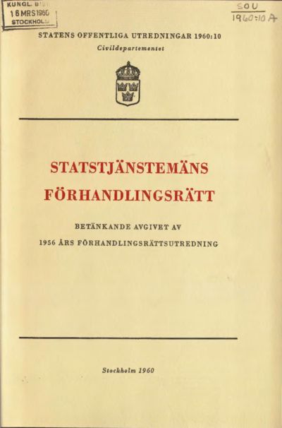 Omslaget till SOU 1960:10