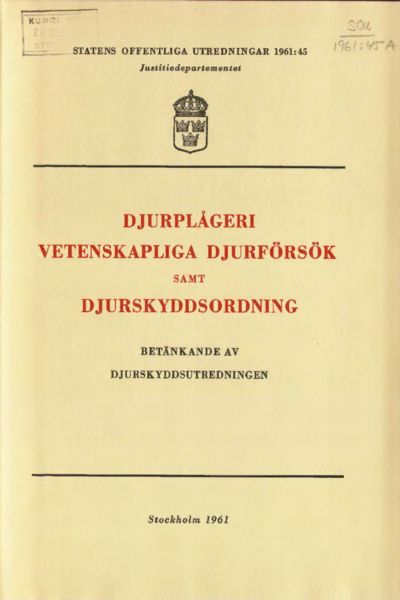 Omslaget till SOU 1961:45