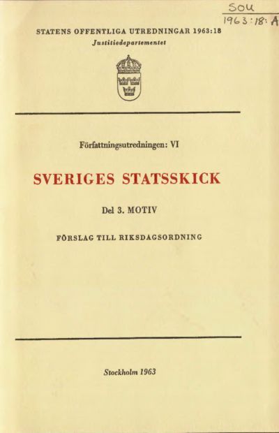Omslaget till SOU 1963:18
